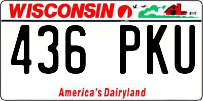 WI license plate 436PKU