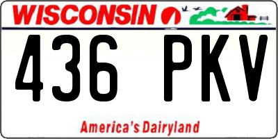 WI license plate 436PKV