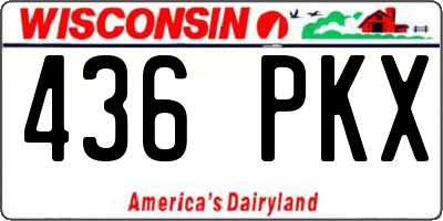 WI license plate 436PKX