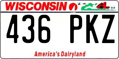 WI license plate 436PKZ