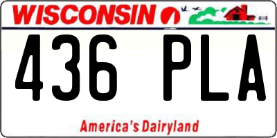WI license plate 436PLA