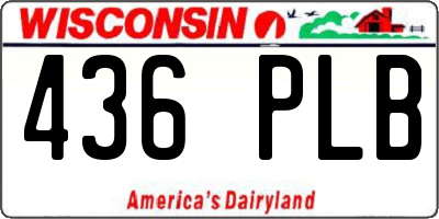 WI license plate 436PLB