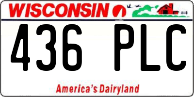 WI license plate 436PLC