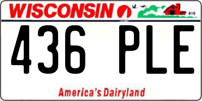 WI license plate 436PLE