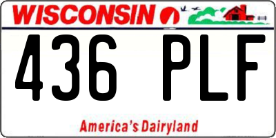 WI license plate 436PLF
