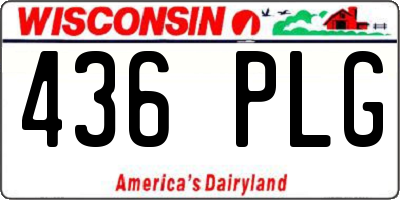 WI license plate 436PLG