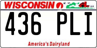 WI license plate 436PLI