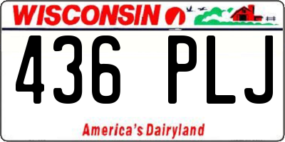 WI license plate 436PLJ