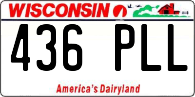 WI license plate 436PLL