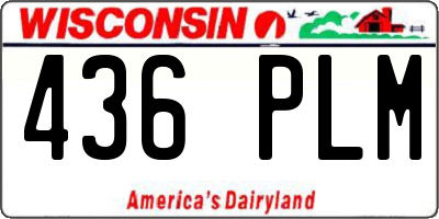 WI license plate 436PLM