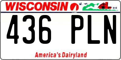 WI license plate 436PLN