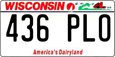 WI license plate 436PLO
