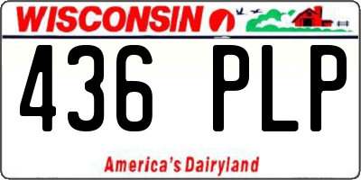 WI license plate 436PLP