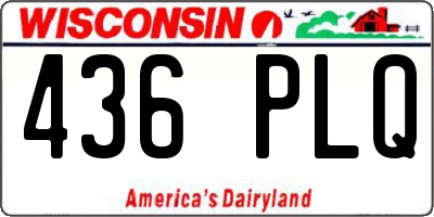 WI license plate 436PLQ