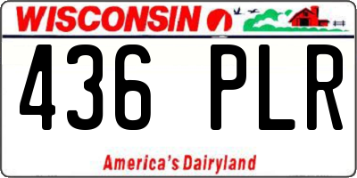 WI license plate 436PLR