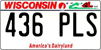 WI license plate 436PLS
