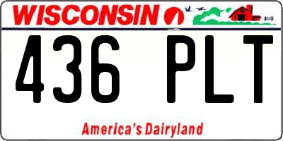 WI license plate 436PLT