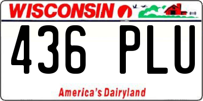 WI license plate 436PLU