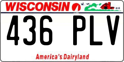 WI license plate 436PLV