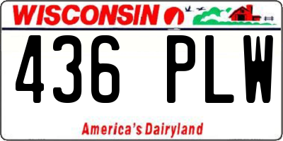 WI license plate 436PLW
