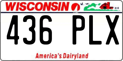 WI license plate 436PLX