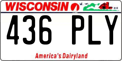 WI license plate 436PLY