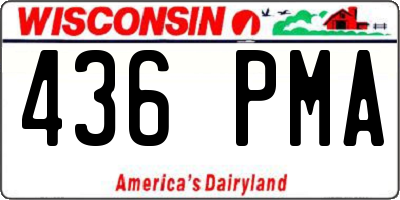 WI license plate 436PMA
