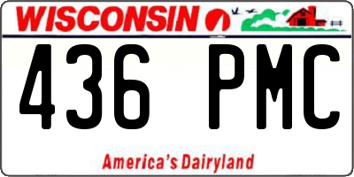 WI license plate 436PMC