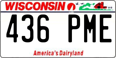 WI license plate 436PME