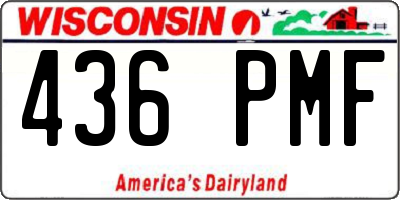 WI license plate 436PMF