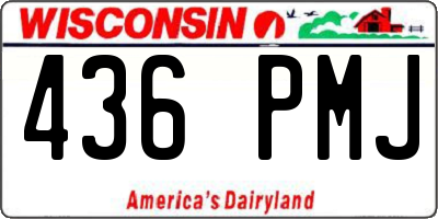 WI license plate 436PMJ