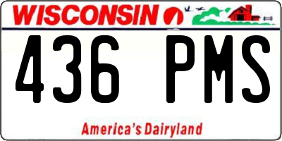 WI license plate 436PMS
