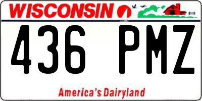 WI license plate 436PMZ