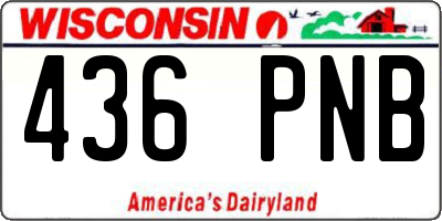 WI license plate 436PNB