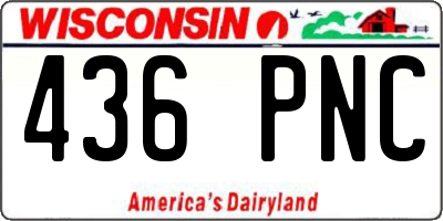 WI license plate 436PNC