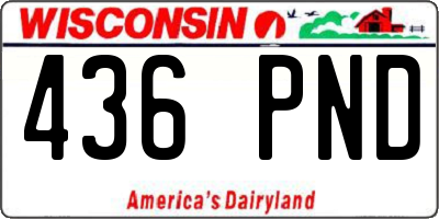 WI license plate 436PND