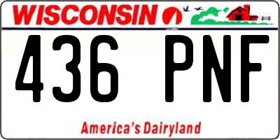 WI license plate 436PNF