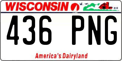 WI license plate 436PNG