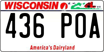 WI license plate 436POA