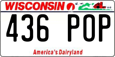 WI license plate 436POP