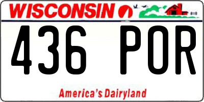 WI license plate 436POR