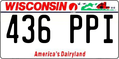 WI license plate 436PPI
