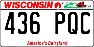 WI license plate 436PQC