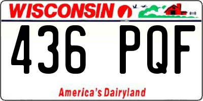WI license plate 436PQF