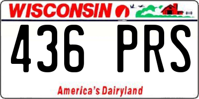 WI license plate 436PRS