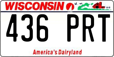WI license plate 436PRT