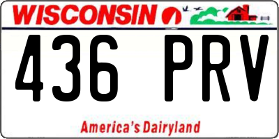 WI license plate 436PRV