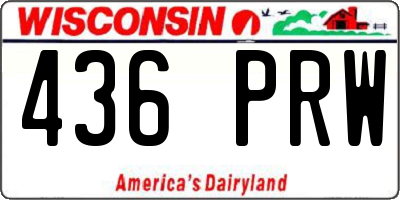 WI license plate 436PRW