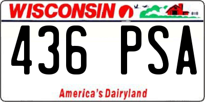 WI license plate 436PSA