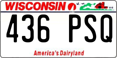 WI license plate 436PSQ